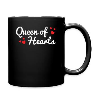 Herzdame Herzkönig Partner Geschenk - Tasse einfarbig - Schwarz - Rechts