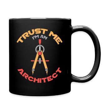 Architect architecture gift idea house construction building - Full Colour Mug - black - Right