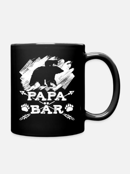 Papa Bär Vater Vatertag - Tasse einfarbig - Schwarz