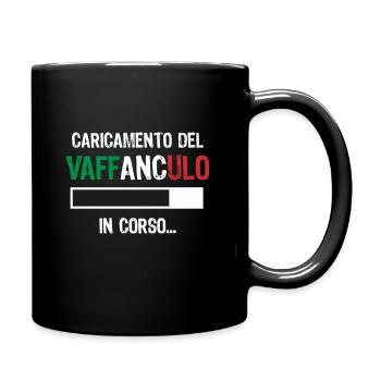 Vaffanculo italienischer Spruch ü Italien Geschenk - Tasse einfarbig - Schwarz - Rechts