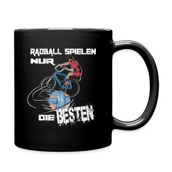 Fahrrad Radballer Radballspieler Radsport Sportler - Tasse einfarbig - Schwarz - Rechts