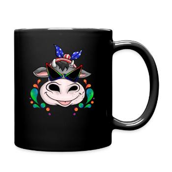 Vache village village enfants - Mug uni - noir - Droite