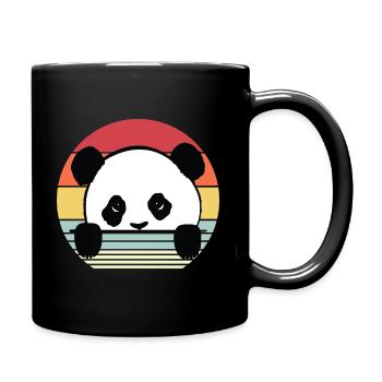 Panda Bär Bären Teddybär süßer Teddy - Tasse einfarbig - Schwarz - Rechts