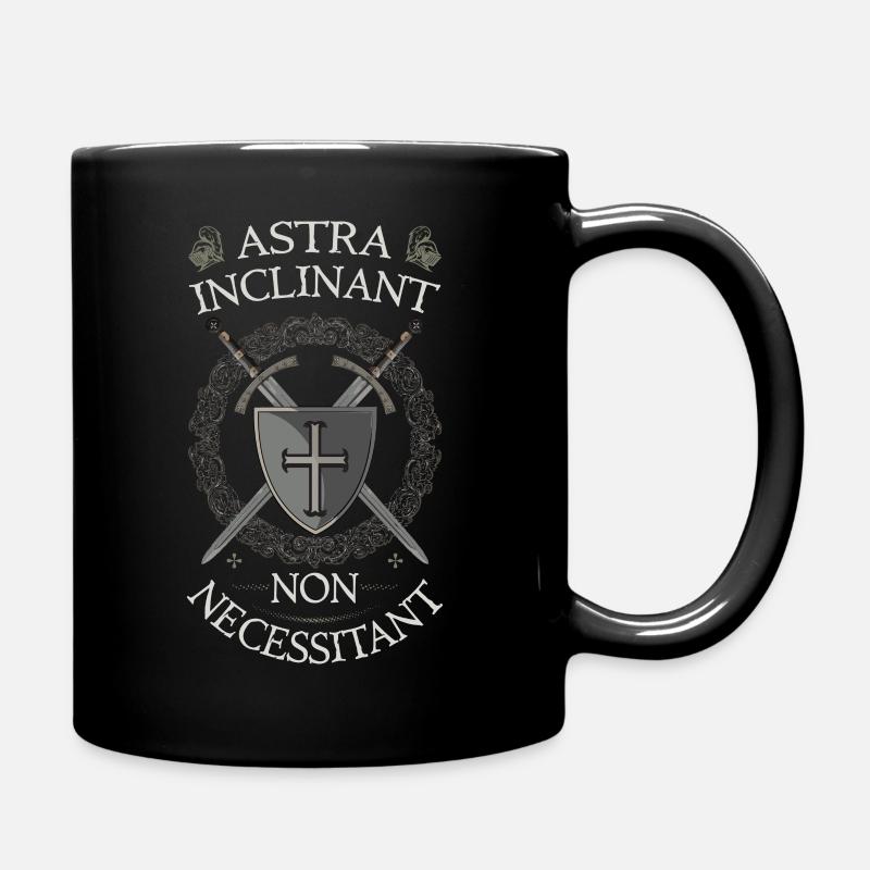 Templar Shield & Swords Astra Inclinant Non Neces - Full Colour Mug - black