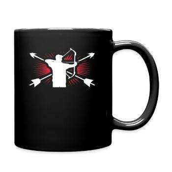 Bogenschießen - Tasse einfarbig - Schwarz - Rechts