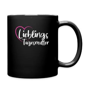Tagesmutter Lieblingstagesmutter - Tasse einfarbig - Schwarz - Rechts