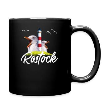 Rostock Hansestadt Rostocker Rostockerin Geschenk - Tasse einfarbig - Schwarz - Rechts