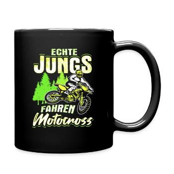 Echte Jungs Fahren Motocross Kinder Biker Geschenk - Tasse einfarbig - Schwarz - Rechts