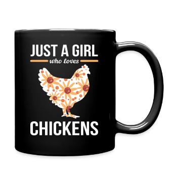 Poulet Poulet Coq Juste une fille qui aime le poulet - Mug uni - noir - Droite