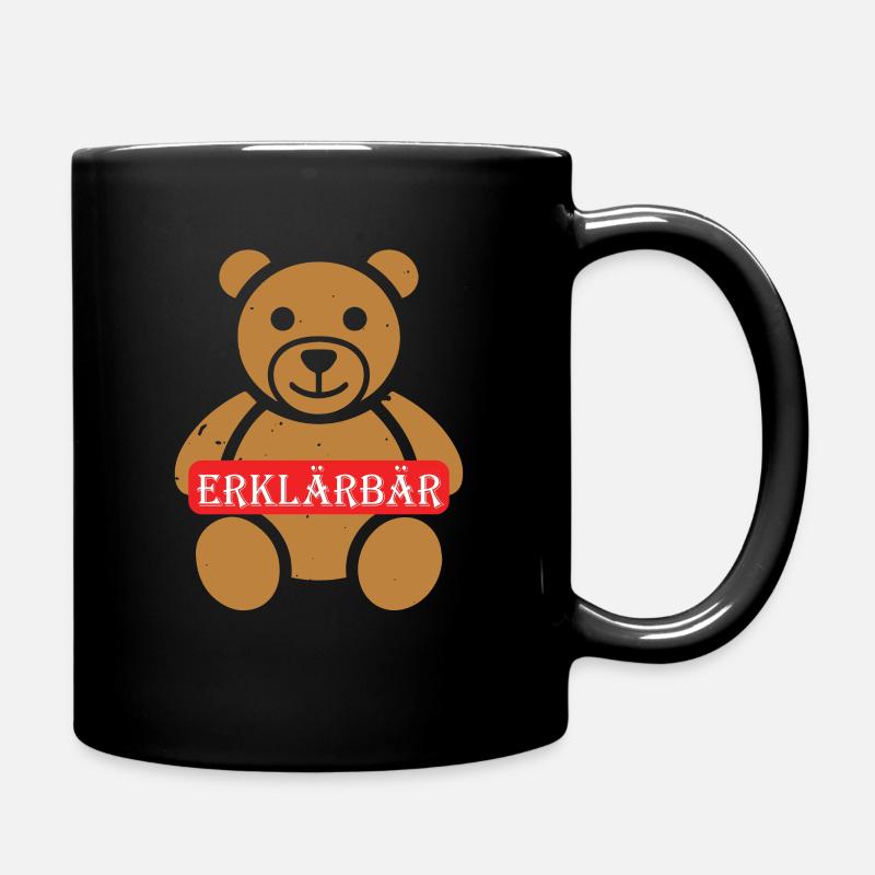 Erklärbär Lehrer Referendar Geschenk - Tasse einfarbig - Schwarz