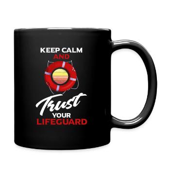 Bademeister Rettungsschwimmer Freibad Hallenbad - Tasse einfarbig - Schwarz - Rechts