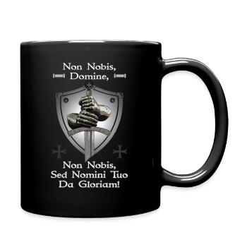 Templar Sword + Non Nobis Domine - Full Colour Mug - black - Right