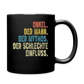 Onkel Geschenkidee - Bester Onkel auf der Welt - Tasse einfarbig - Schwarz - Rechts