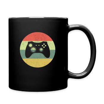 Vintage Gaming, Controller, Video Game - Full Colour Mug - black - Right