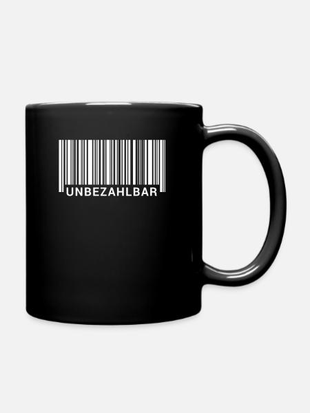Unbezahlbar Barcode - Tasse einfarbig - Schwarz