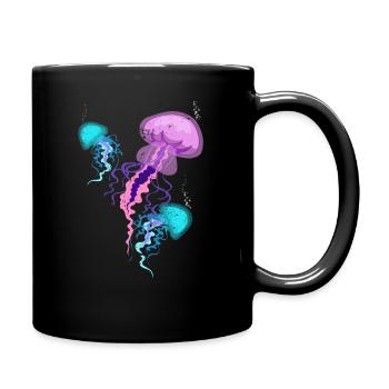 Qualle - Tasse einfarbig - Schwarz - Rechts
