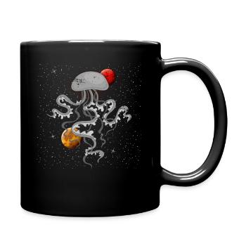 Qualle Tierliebhaber Taucher - Tasse einfarbig - Schwarz - Rechts