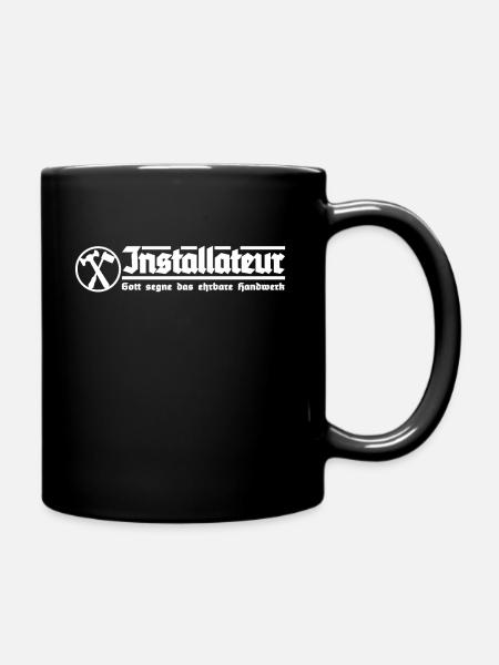 Installateur Klempner Zunftzeichen Heizungsbauer - Tasse einfarbig - Schwarz