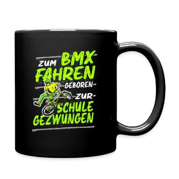 Zum BMX Fahren Geboren BMX Fahrrad Kinder Geschenk - Tasse einfarbig - Schwarz - Rechts