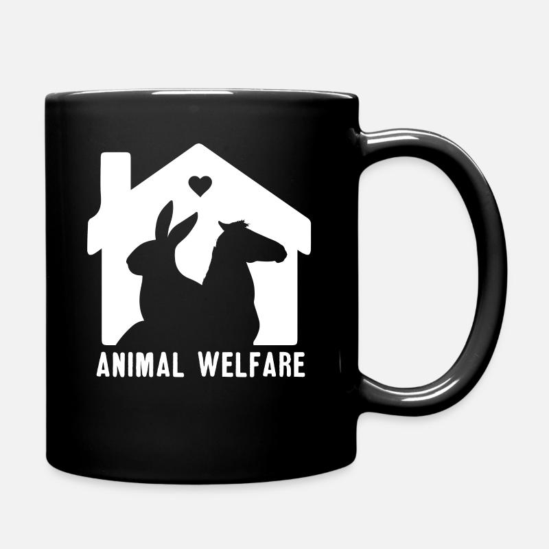 Tierschutz Haus Rettet Tiere - Tasse einfarbig - Schwarz
