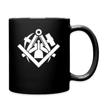 Steinmetz Zunftzeichen Steinbildhauer Steinmetze - Tasse einfarbig - Schwarz - Rechts