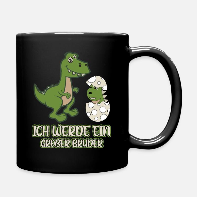 ich werde großer Bruder Dinosaurier - Tasse einfarbig - Schwarz