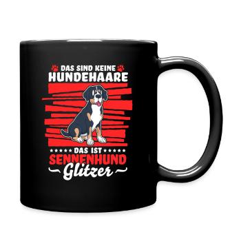 Das ist Schweizer Sennenhund Glitzer Spruch - Tasse einfarbig - Schwarz - Rechts