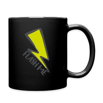 Blitz Spruch - Tasse einfarbig - Schwarz - Rechts