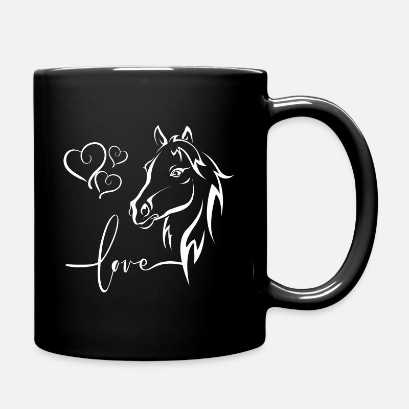 Chevaux coeur amour blanc - Mug uni - noir