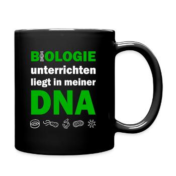 Biologie Lehrer DNA Biologe Bio - Tasse einfarbig - Schwarz - Rechts