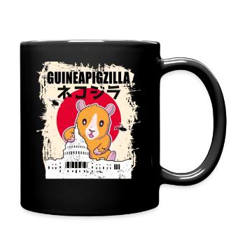 Guineapigzilla motif for guinea pig lovers - Full Colour Mug - black - Right