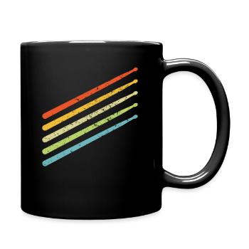 Baguettes batterie batteur batteur rétro - Mug uni - noir - Droite