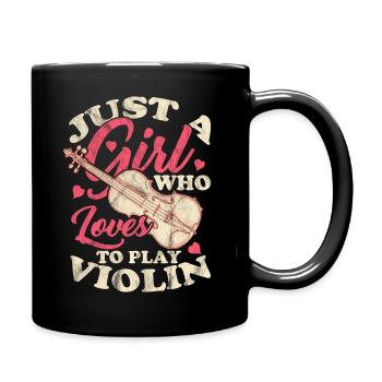 Violon violon orchestre instrument de musique fille - Mug uni - noir - Droite