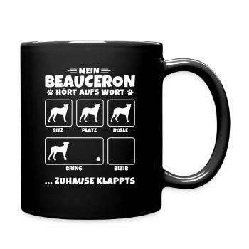 Beauceron Hundetricks Hütehund Geschenk - Tasse einfarbig - Schwarz - Rechts
