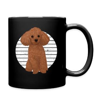Chien patte amoureux des animaux caniche - Mug uni - noir - Droite