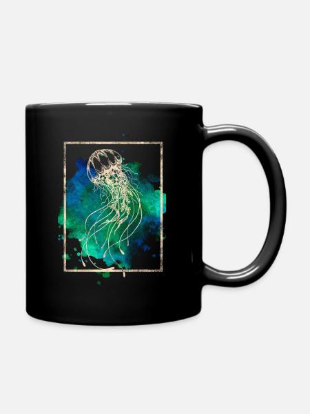 Qualle - Tasse einfarbig - Schwarz