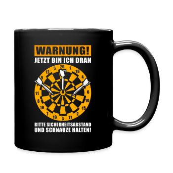 Dart Darten Dartspieler Darts Geschenk Dartscheibe - Tasse einfarbig - Schwarz - Rechts