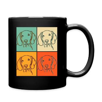 Weimaraner Popart Geschenk - Tasse einfarbig - Schwarz - Rechts