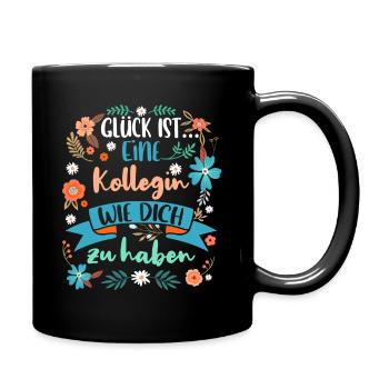 Kollegin Arbeitskollegin Geschenk - Tasse einfarbig - Schwarz - Rechts