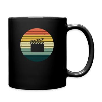 Clapperboard director vintage action gift idea - Full Colour Mug - black - Right