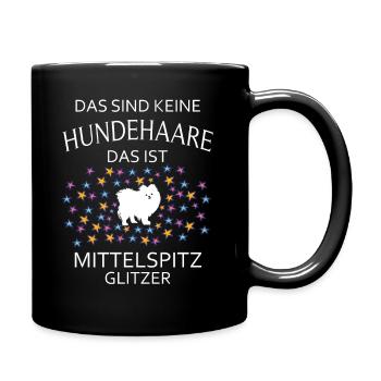 Spitze Deutscher Mittelspitz Hunde Hund - Tasse einfarbig - Schwarz - Rechts