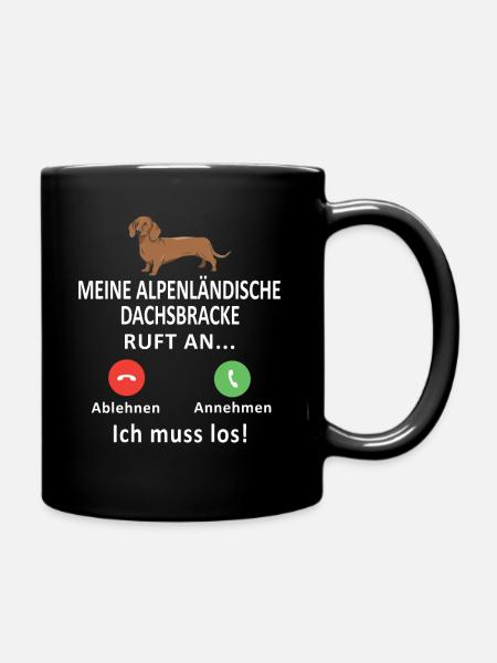 Alpenländische Dachsbracke Österreichische Hunde - Tasse einfarbig - Schwarz