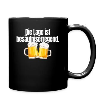 Die Lage Ist Besäufniserregend Saufen Party Bier - Tasse einfarbig - Schwarz - Rechts