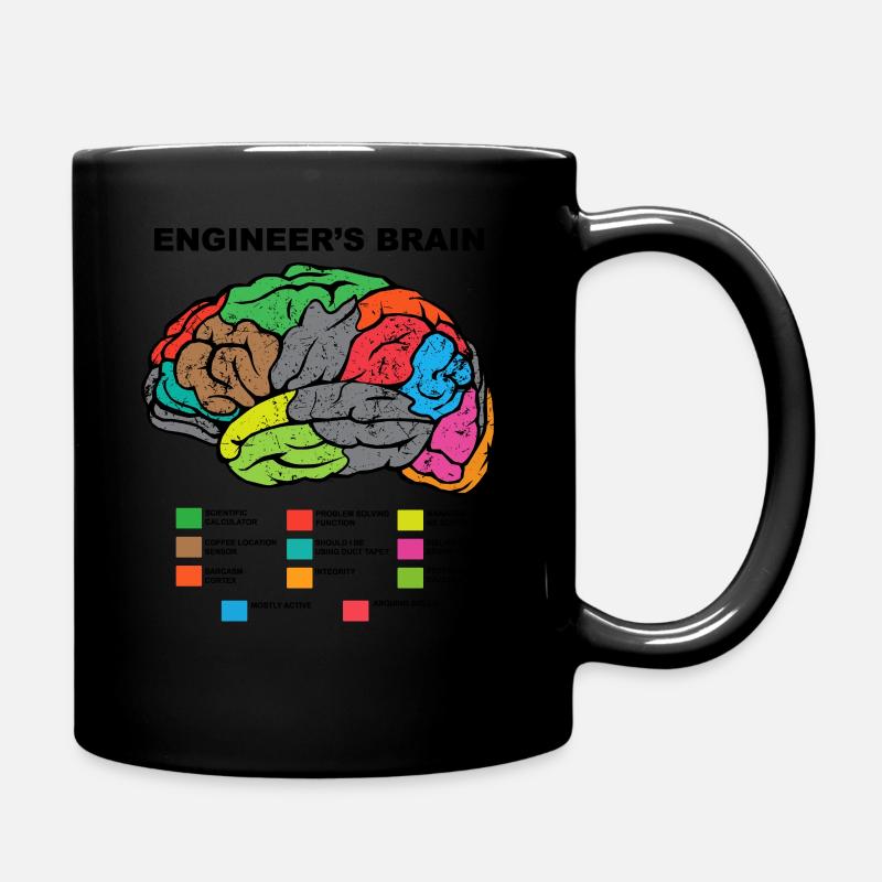 Engineers Brain Ingenieur Gehirn Ingenieure Uni - Tasse einfarbig - Schwarz