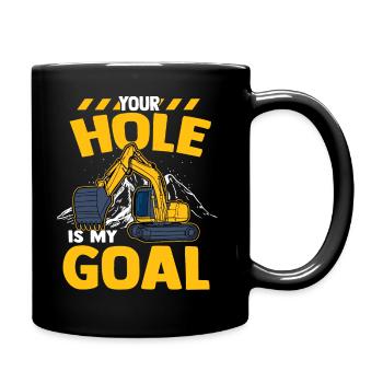 Excavator road construction - Full Colour Mug - black - Right