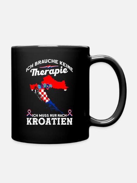 Kroatien Kroatische Flagge Therapie Urlaub Motiv - Tasse einfarbig - Schwarz