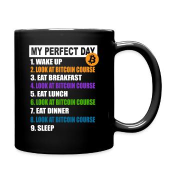 My Perfect Day Bitcoin - Cryptocurrency Daily Schedule - Full Colour Mug - black - Right