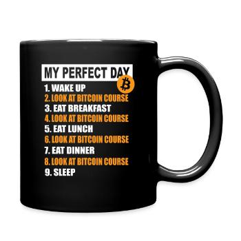 My Perfect Day Bitcoin - Cryptocurrency Daily Schedule - Full Colour Mug - black - Right