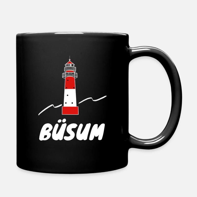 Leuchtturm Büsum - Tasse einfarbig - Schwarz