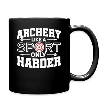 Tir à l'arc cadeau de tir à l'arc longbow - Mug uni - noir - Droite